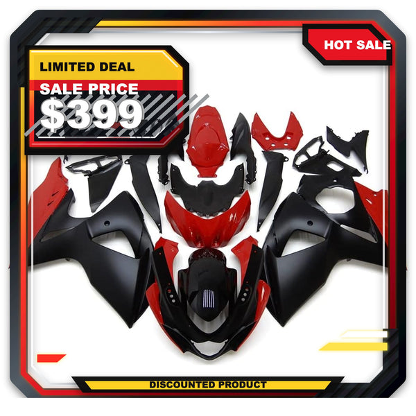 US STOCK NT Injection Kit Fairing ABS Set Fit for 2009-2016 GSXR 1000 Red Black N086 Available in TX