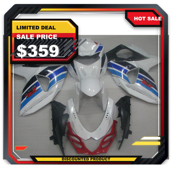 US STOCK NT Aftermarket Injection ABS Plastic Fairing Fit for GSXR 1000 2009-2016 White Blue N013 Available in TX
