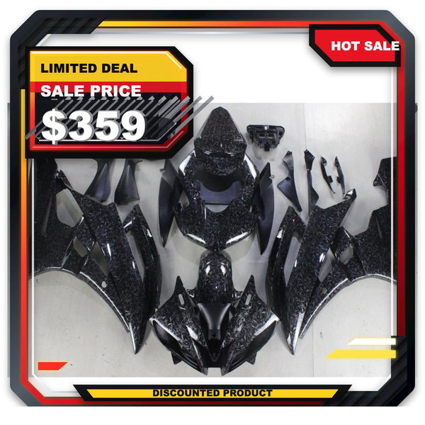 US STOCK NT Aftermarket Injection ABS Plastic Fairing Fit for YZF R6 2006-2007 Forged Carbon Fiber Look S02 Available in CA