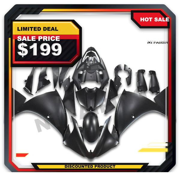 US STOCK NT Aftermarket Injection ABS Plastic Fairing Fit for YZF R1 2012-2014 Matte Black N026 Available in CA